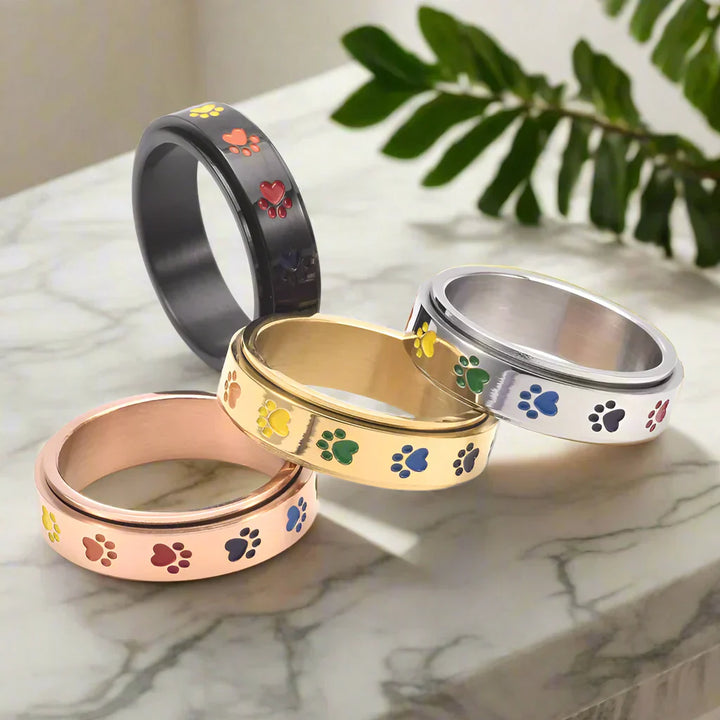 Rotating paw-shaped stress relief ring