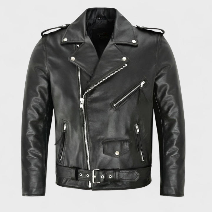 Alessio | Classic Leather Biker Jacket