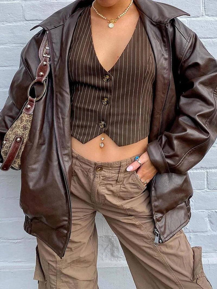 Aria | Faux Leather Jacket