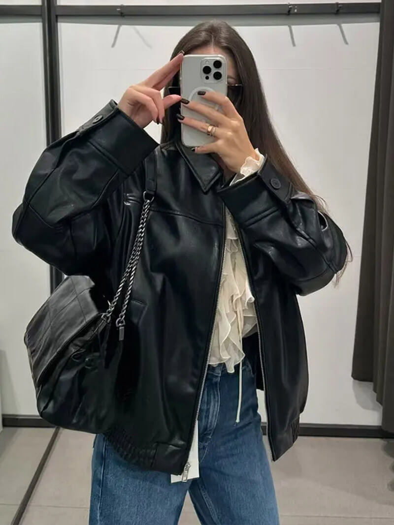 Aria | Faux Leather Jacket