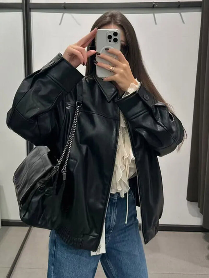 Aria | Faux Leather Jacket