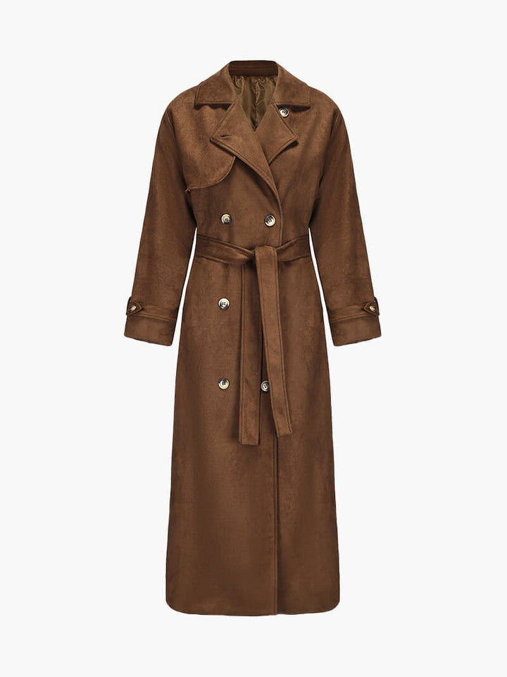 Sabrina | Faux Suede Trench Coat