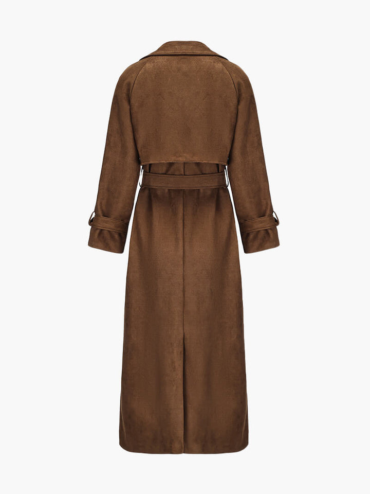 Sabrina | Faux Suede Trench Coat