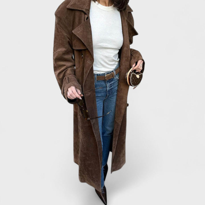Ameline | Elegant High-Collar Trench Coat
