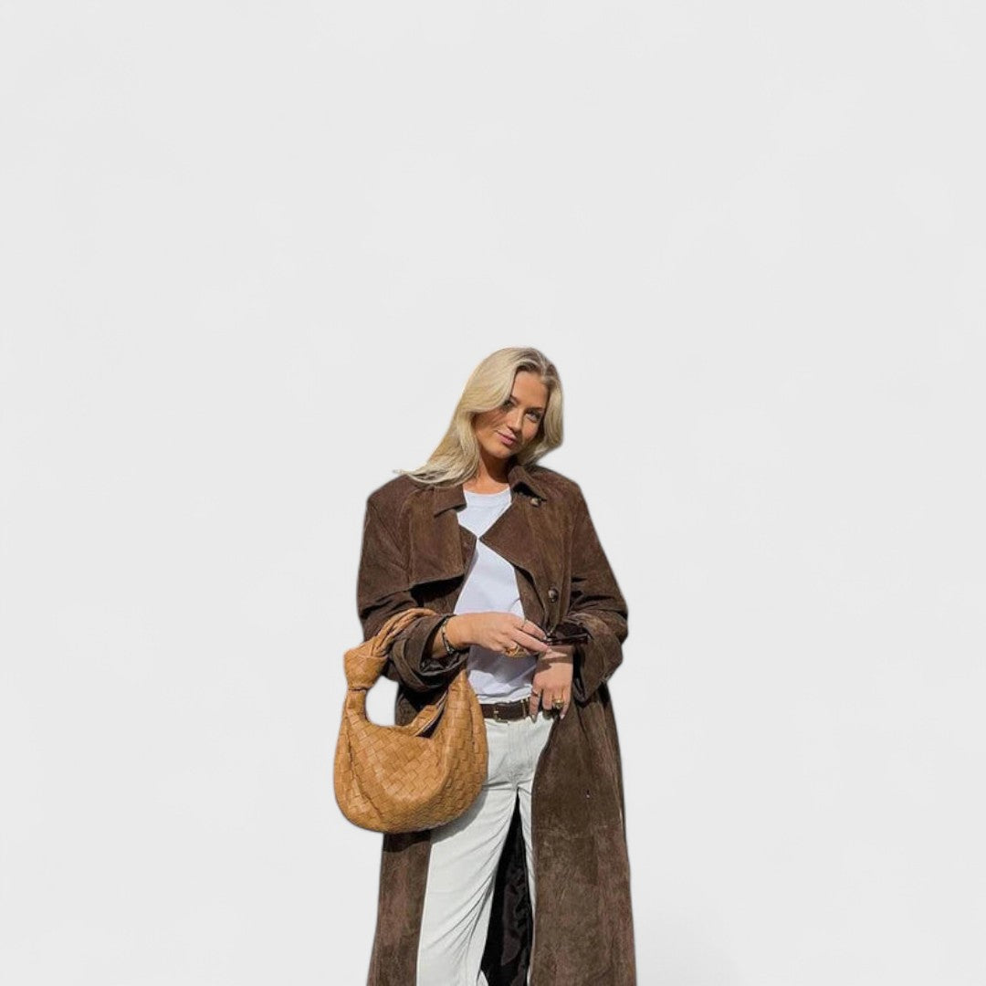 Ameline | Elegant High-Collar Trench Coat