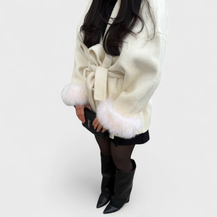 Aureline | Elegant Coat with Faux Fur Details