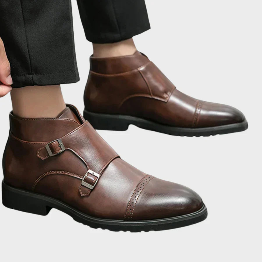 Rocco | Double-Buckle Leather Ankle Boots