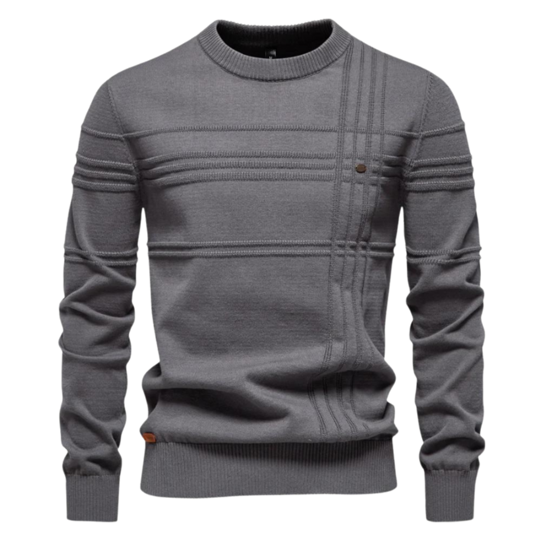Mason | Men's Sweater with Checkered Design