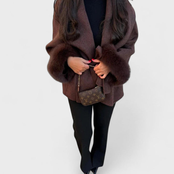 Aureline | Elegant Coat with Faux Fur Details