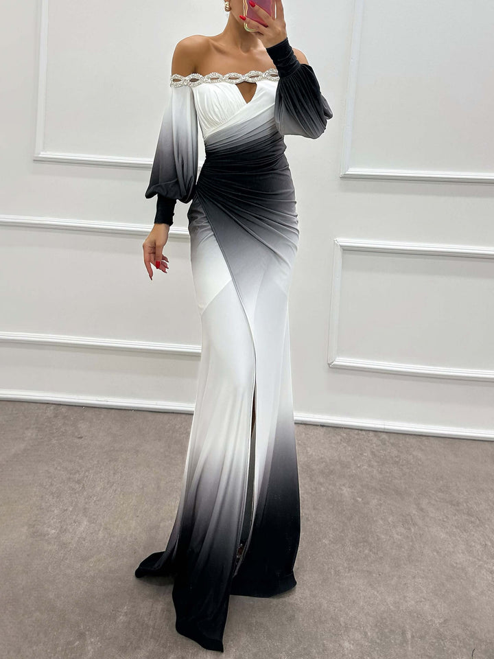 Payton | Gradient Off-Shoulder Evening Dress