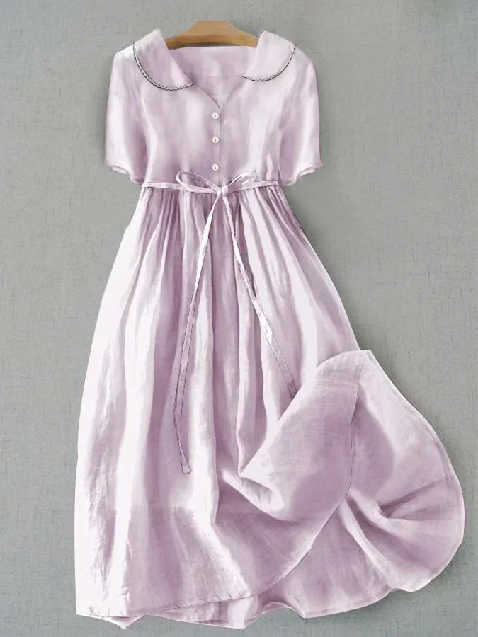 Harper | Elegant Cotton & Linen Dress with Half Sleeves