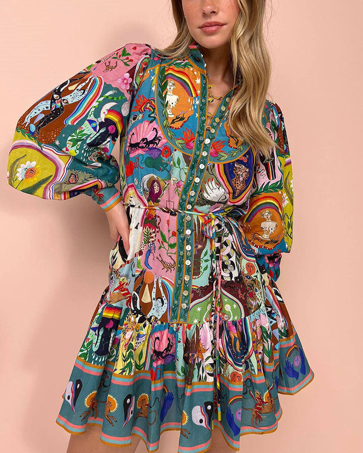 Elvine | Long sleeve printed dress