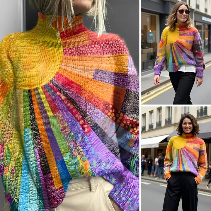 Emma | Turtleneck with Radiant Sun Patchwork