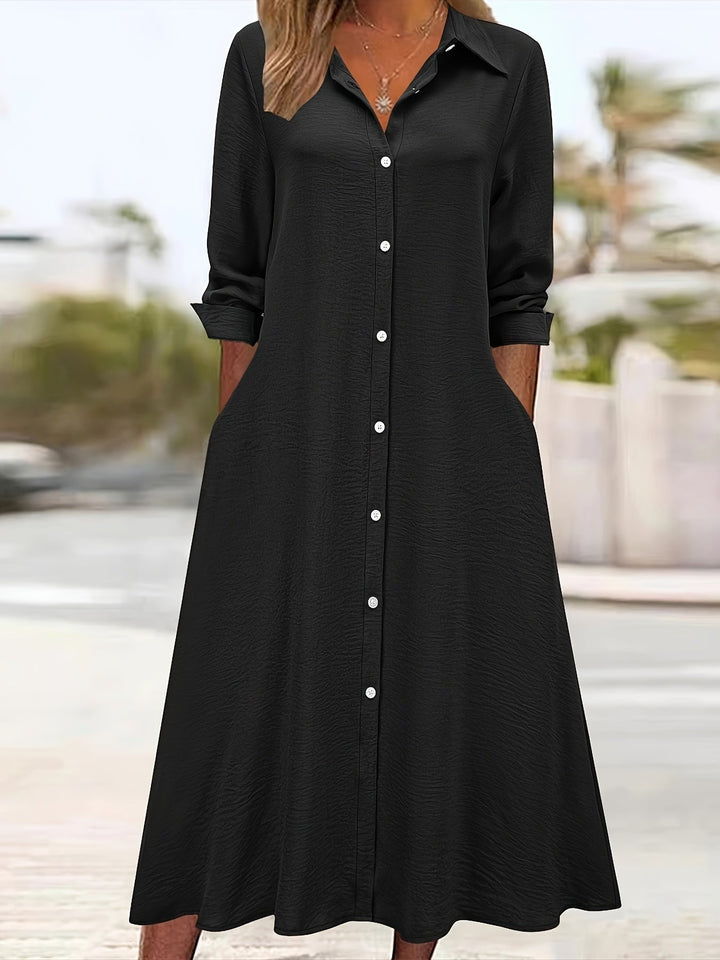 Jeanette | Button Front Shirt Dress