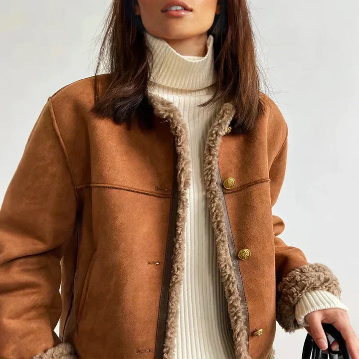 Clarisse | Faux Fur Button Jacket