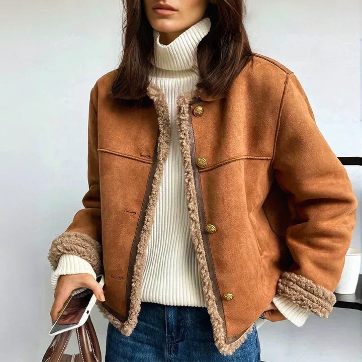Clarisse | Faux Fur Button Jacket