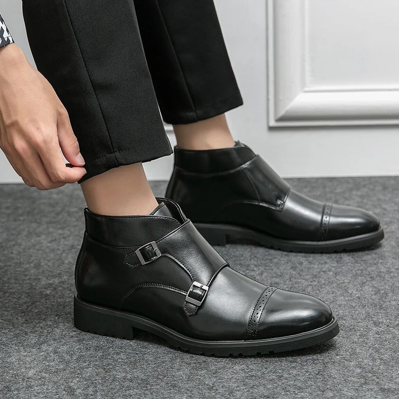 Rocco | Double-Buckle Leather Ankle Boots
