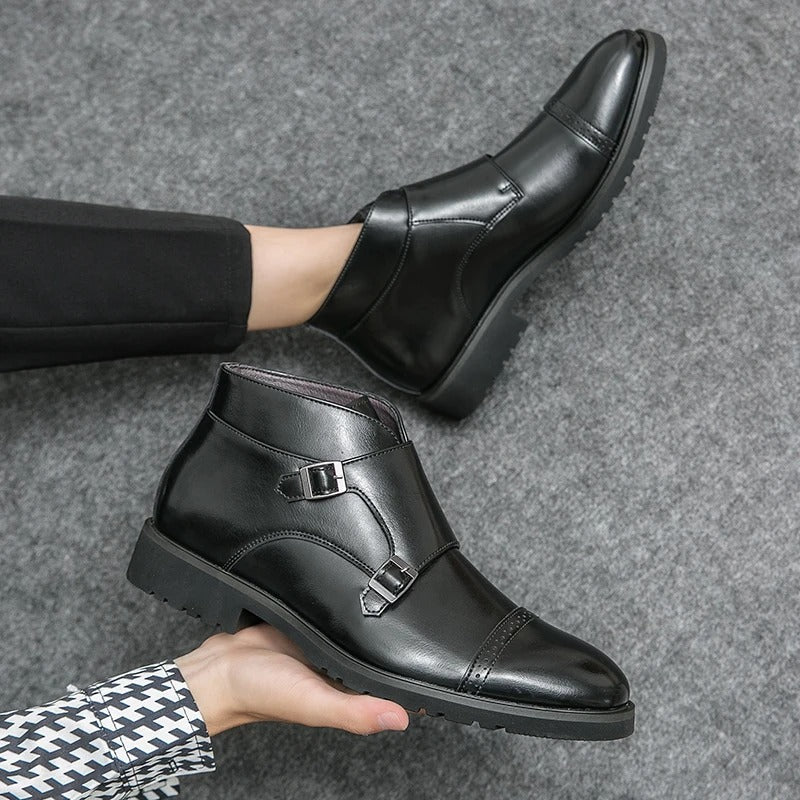 Rocco | Double-Buckle Leather Ankle Boots