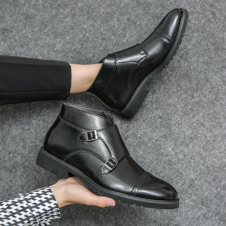 Rocco | Double-Buckle Leather Ankle Boots