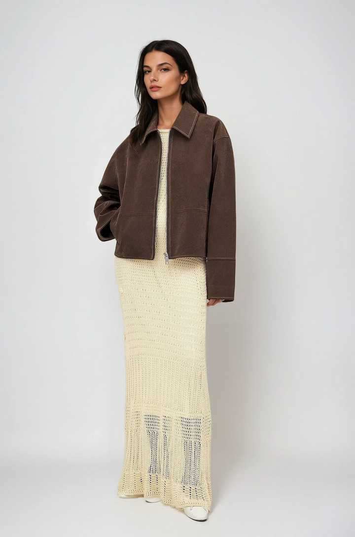 Valira | Faux Suede Zip Jacket
