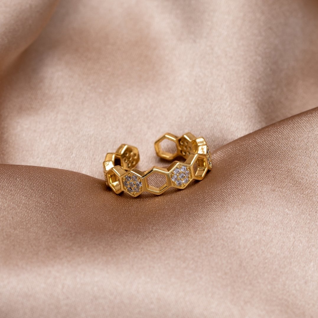 Bee | Gold & Crystal Ring