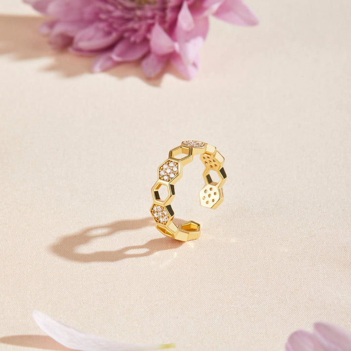 Bee | Gold & Crystal Ring