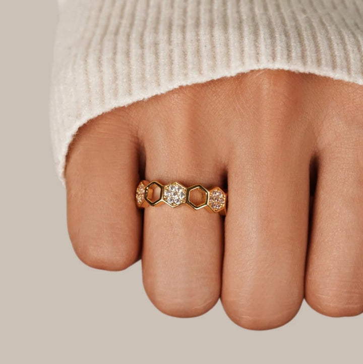Bee | Gold & Crystal Ring