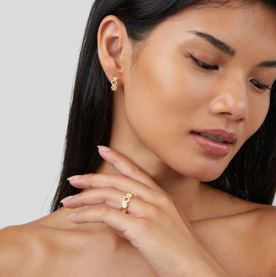 Bee | Gold & Crystal Ring