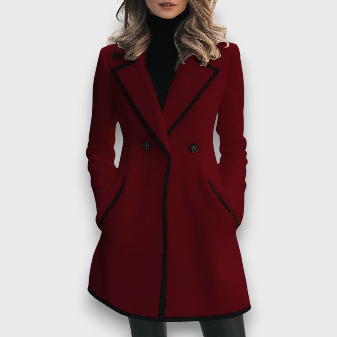 Adeline | Coat with Black Trim