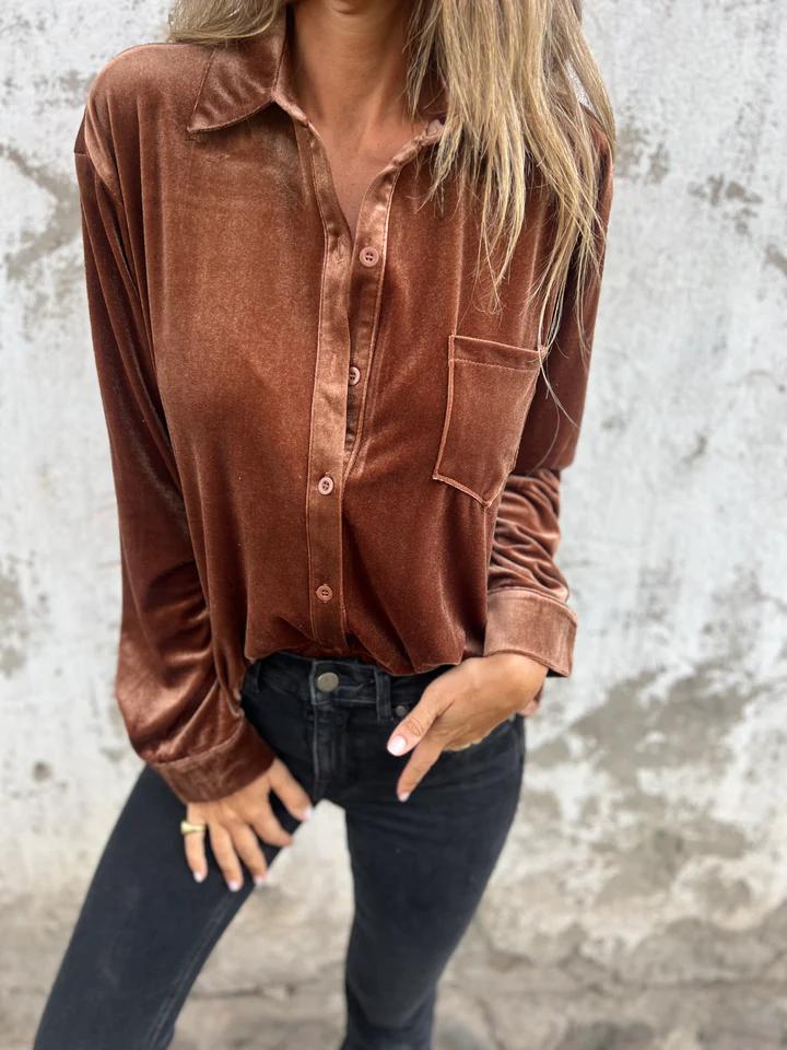 Louisia | Elegant Velvet Blouse