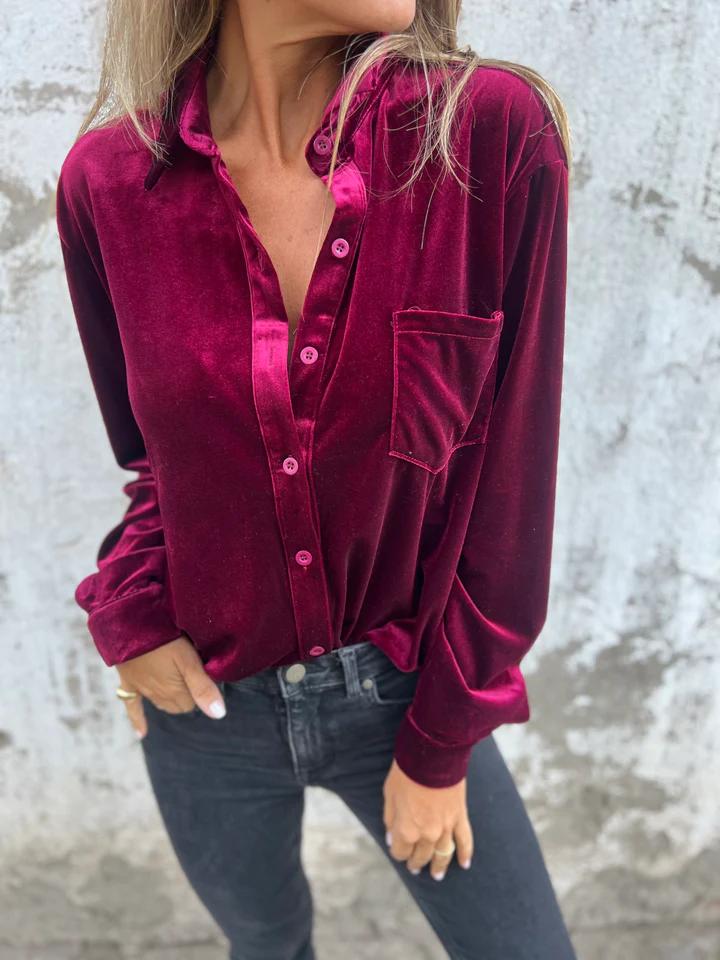 Louisia | Elegant Velvet Blouse