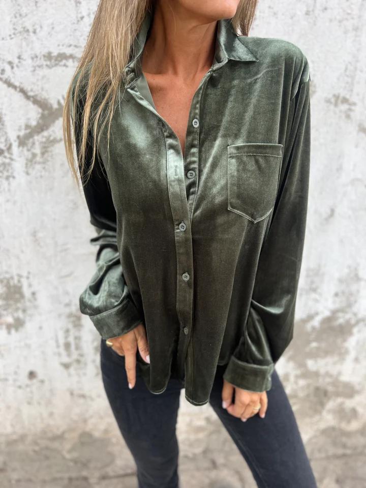 Louisia | Elegant Velvet Blouse