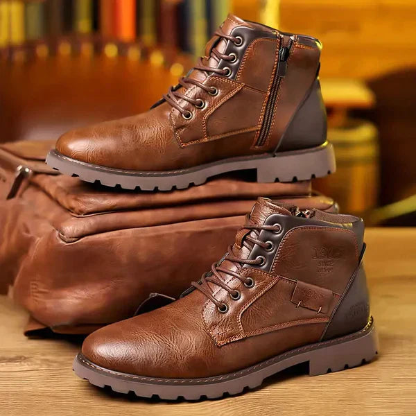 Giulio | Rugged Leather Lace-Up Boots