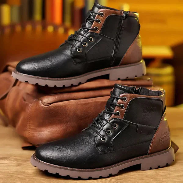 Giulio | Rugged Leather Lace-Up Boots