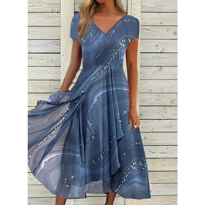 Claudria | Graceful V-Neck Midi
