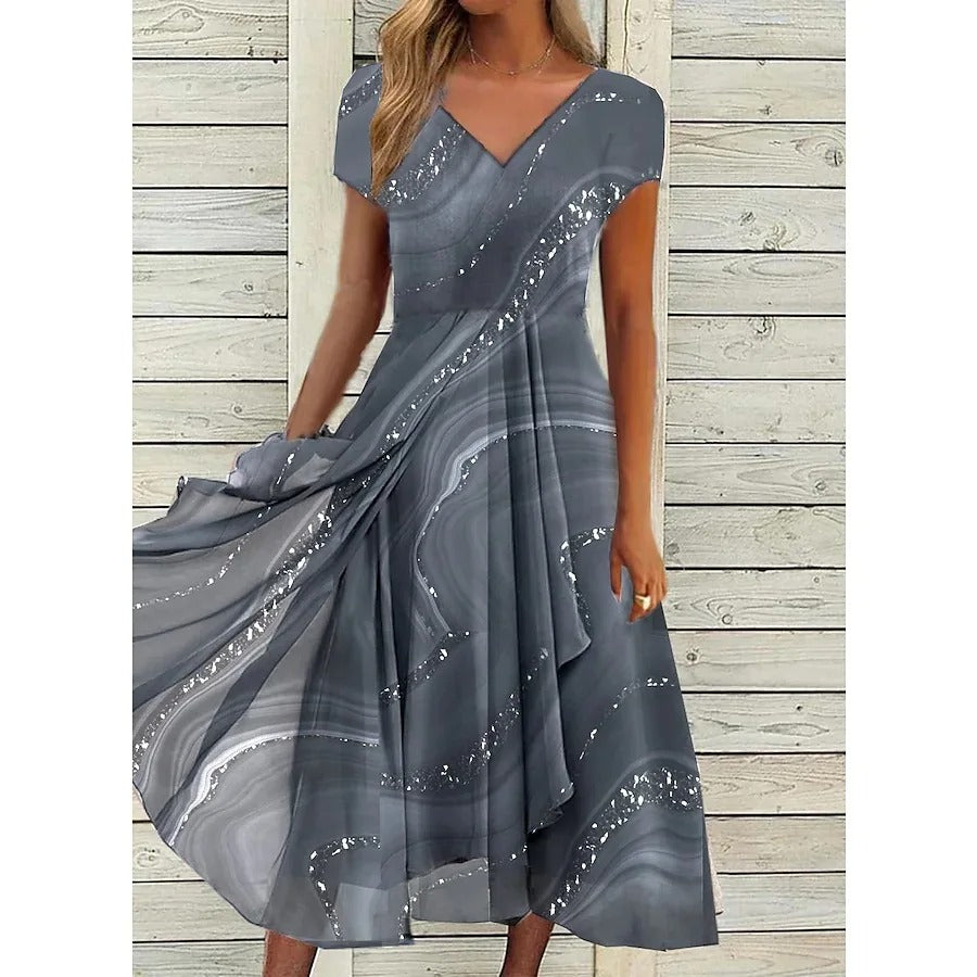 Claudria | Graceful V-Neck Midi