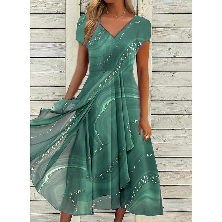 Claudria | Graceful V-Neck Midi