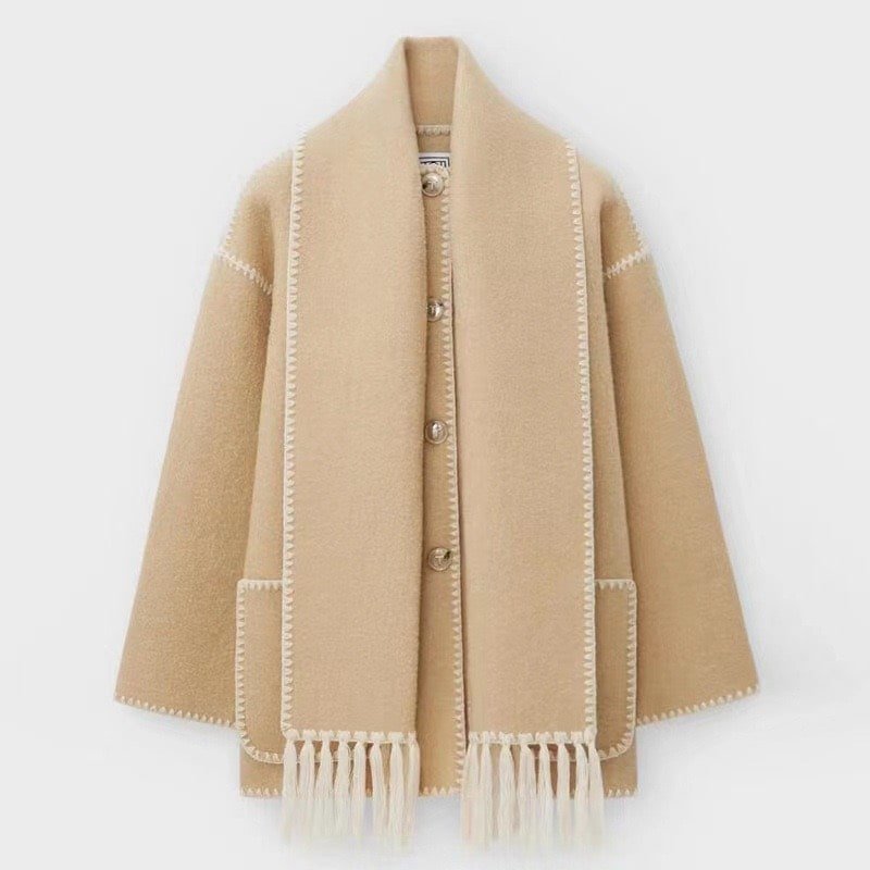Charita | Soft Wool Blend Cape Jacket