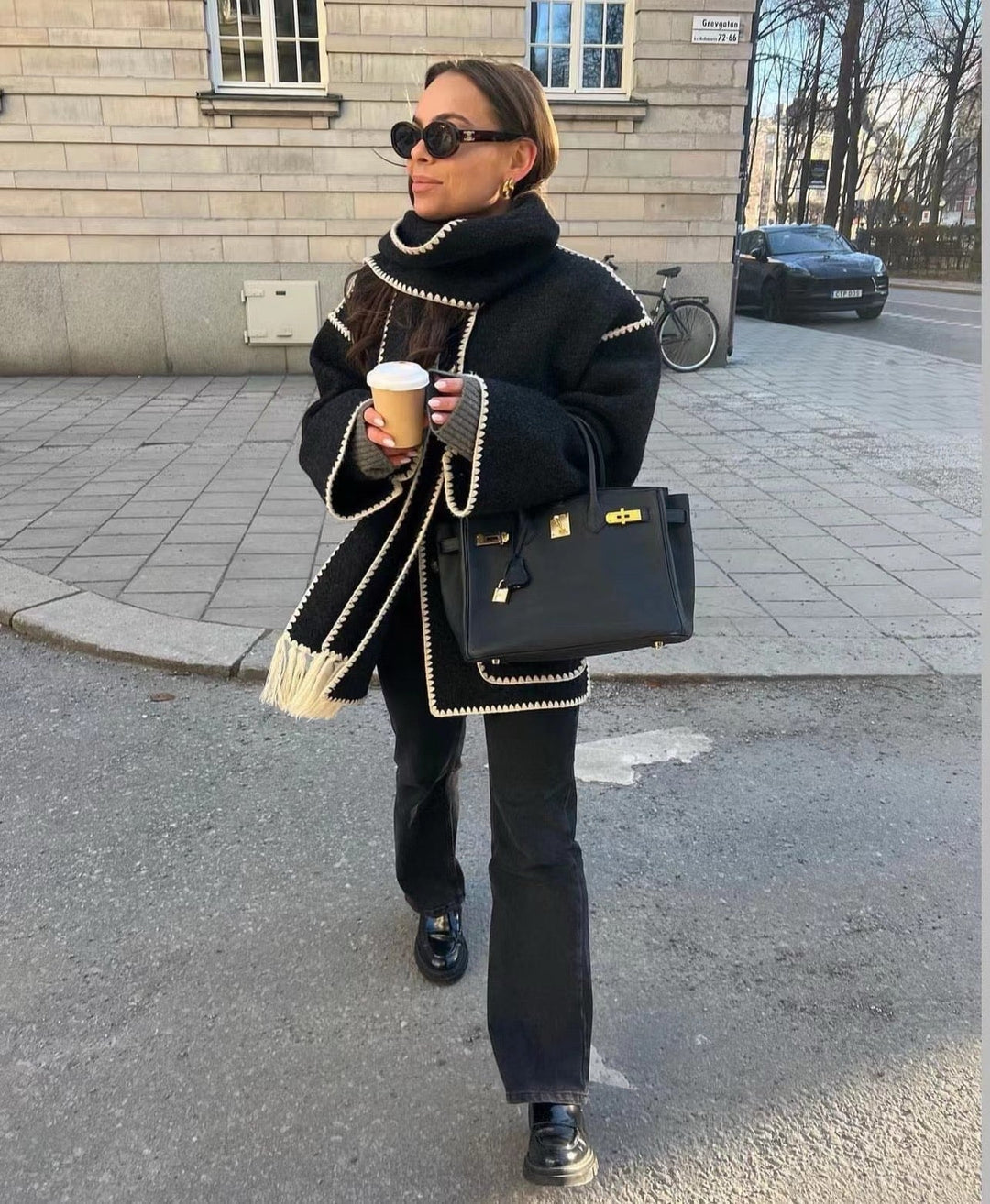 Charita | Soft Wool Blend Cape Jacket