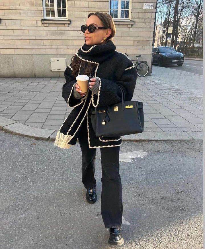 Charita | Soft Wool Blend Cape Jacket