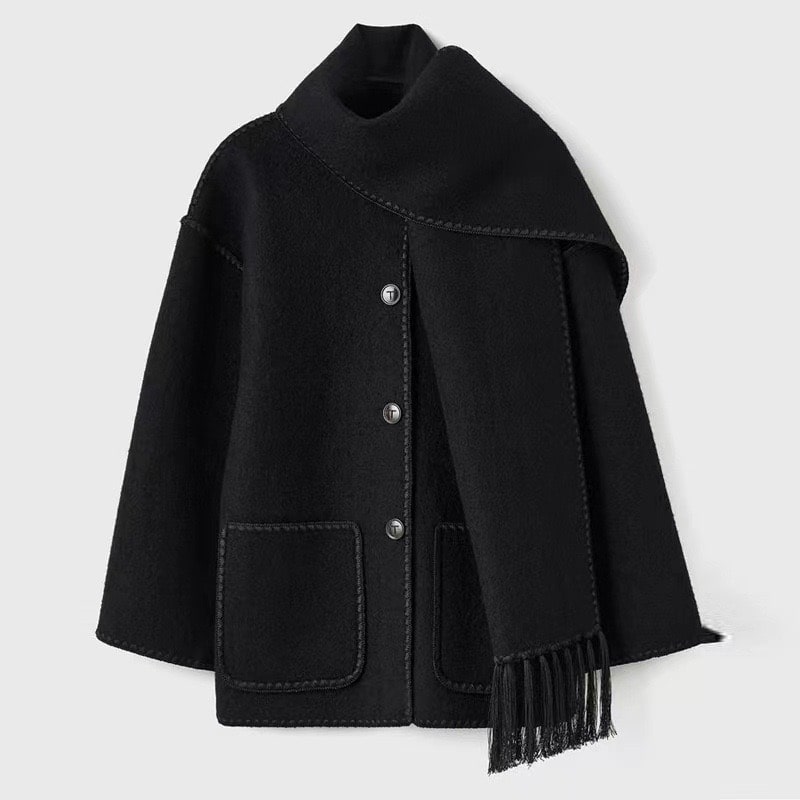 Charita | Soft Wool Blend Cape Jacket