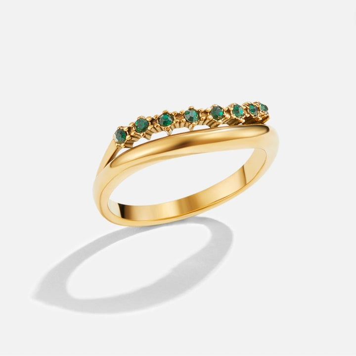 Calista | Emerald Green Layered Ring