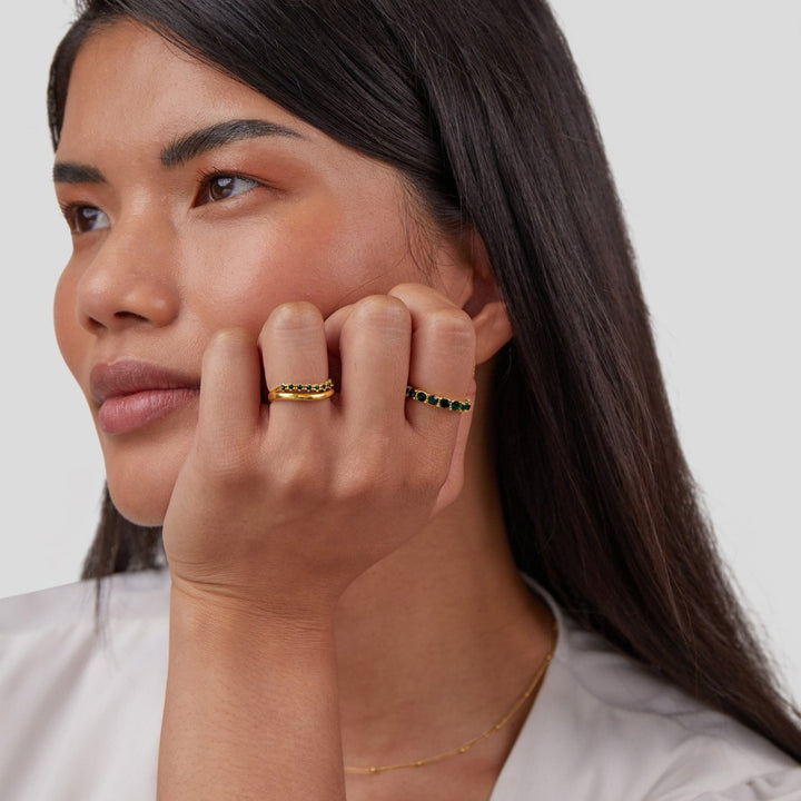 Calista | Emerald Green Layered Ring