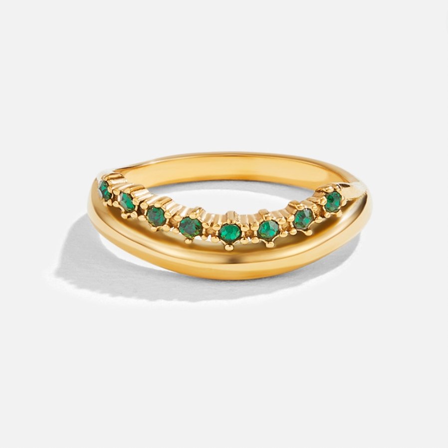 Calista | Emerald Green Layered Ring