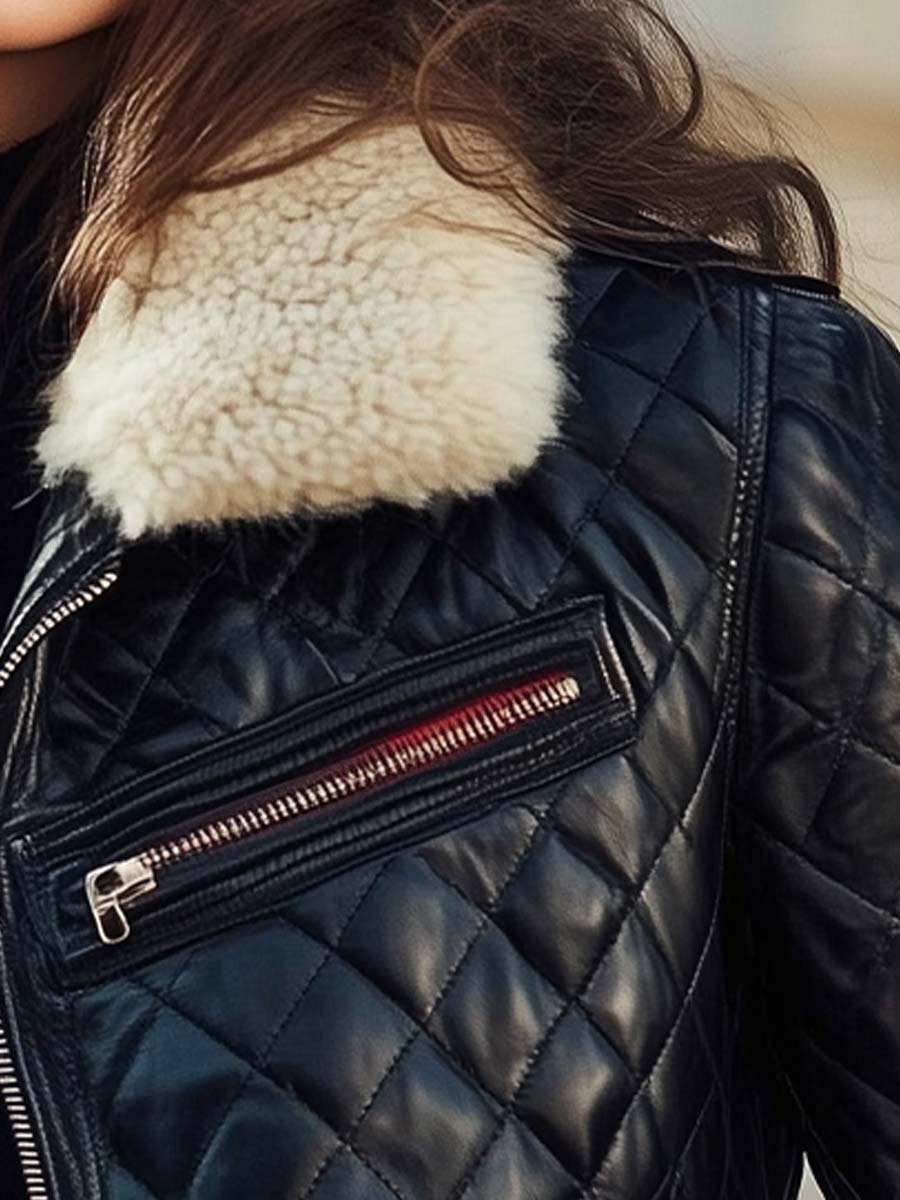 Khloé | Faux Fur Biker Jacket