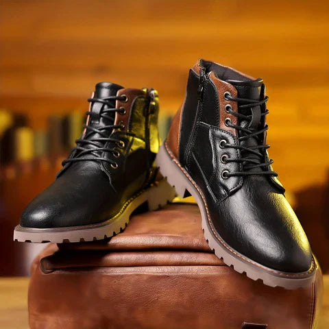 Giulio | Rugged Leather Lace-Up Boots