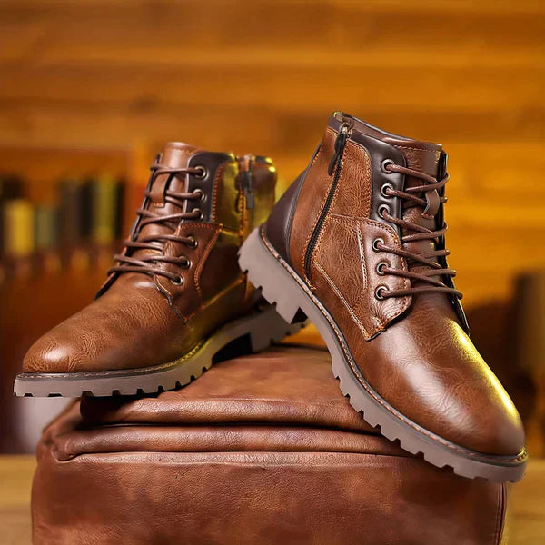 Giulio | Rugged Leather Lace-Up Boots