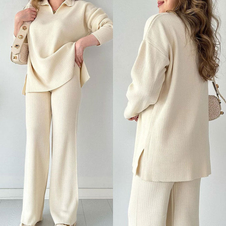 Seraphina | Casual Two-Piece Set with V-Neck and Slit