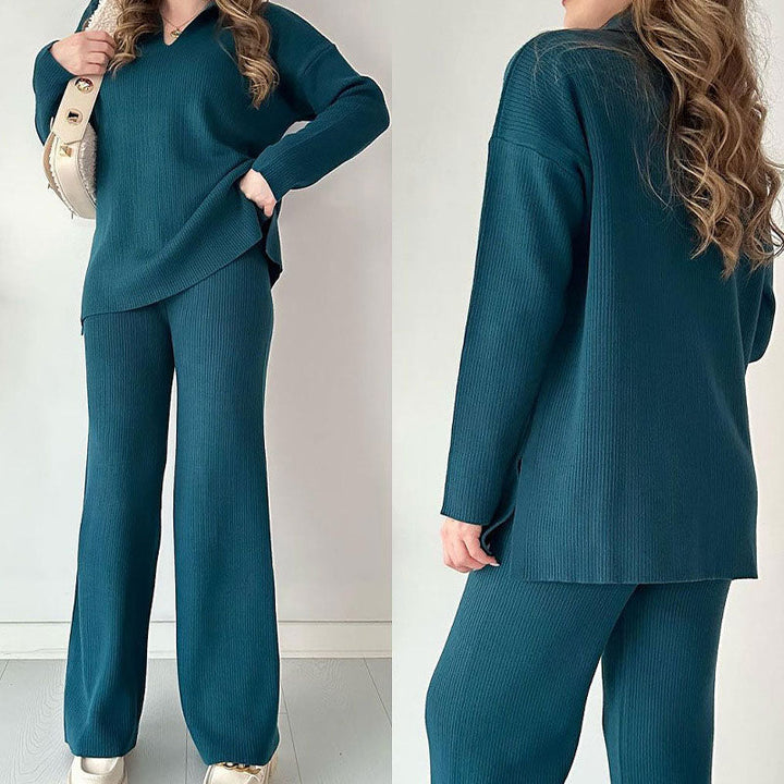 Seraphina | Casual Two-Piece Set with V-Neck and Slit