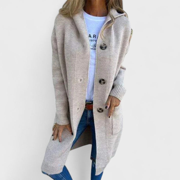 Renee | Long Hooded Button-Up Jacket